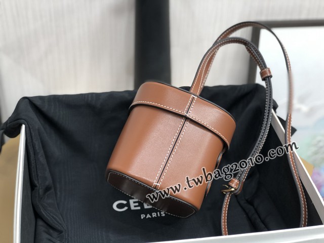 Celine專櫃2023春夏新款BOXTRIOMPHE系列手袋 199263 賽琳立體小水桶包單肩斜挎小包 sldj2254